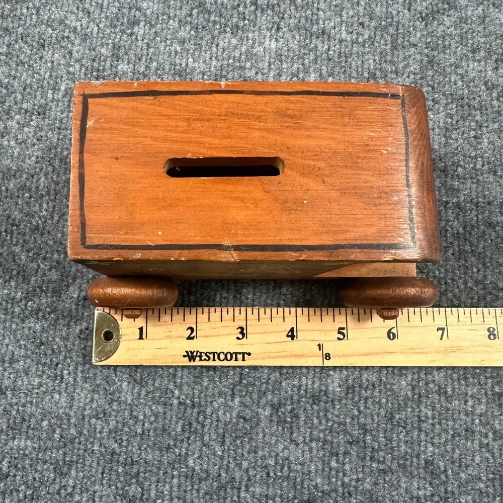 Vintage Toystalgia Wooden Piggy Bank‎ Coin Holder Kids Toy